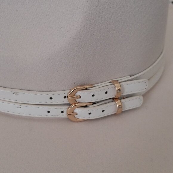 Ivory Felt Cowgirl Rancher Hat Wide Brim Fedora New With Tags Country Western - Picture 4 of 8